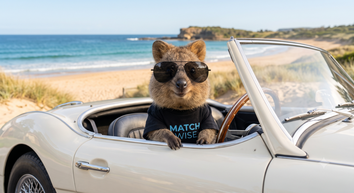 MatchWise mascot with a new car